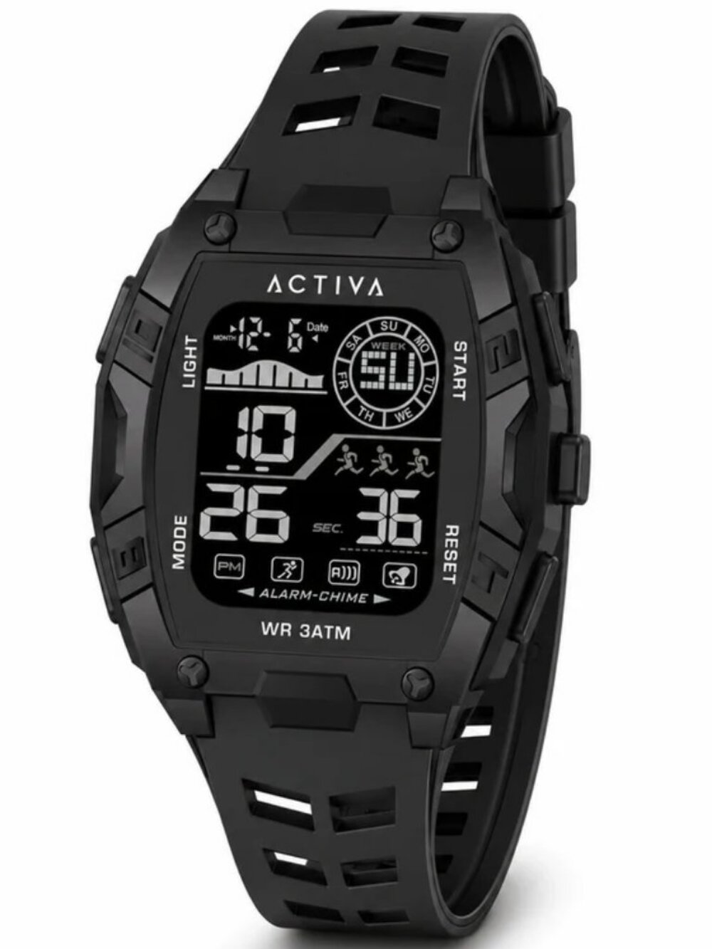 $99 Activa Zalix X Invicta Digital Men's Black 46mm ACW8130-004 Watch NIB